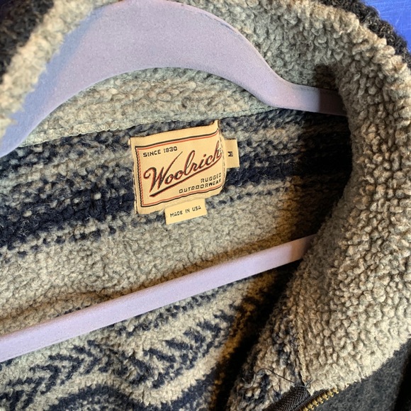 Woolrich Fleece Zip Sweater PullOver Jacket Medium - Picture 2 of 5